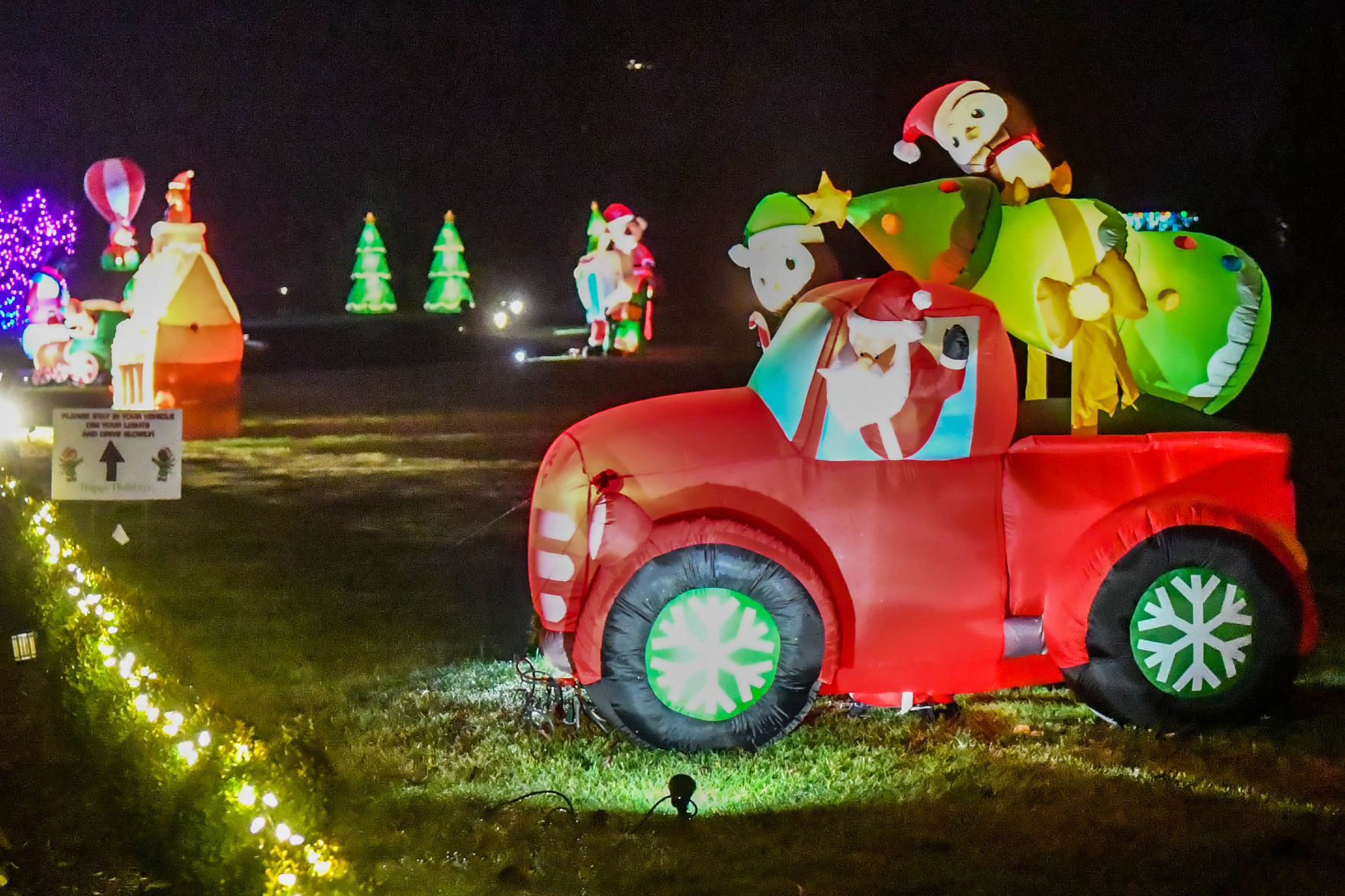 Santa brings home a tree
